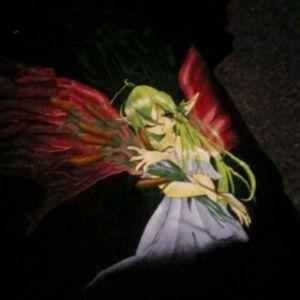 Anime green haired fairy